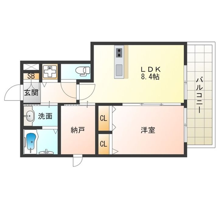 大阪府大阪市北区大淀中3(マンション)の賃貸物件の間取り