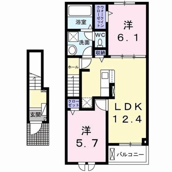 群馬県伊勢崎市茂呂町2(アパート)の賃貸物件の間取り