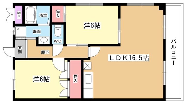 大阪府豊中市刀根山3(マンション)の賃貸物件の間取り