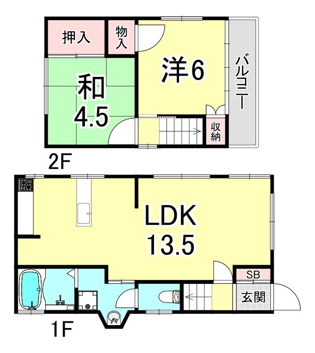 兵庫県神戸市垂水区福田5(一戸建)の賃貸物件の間取り