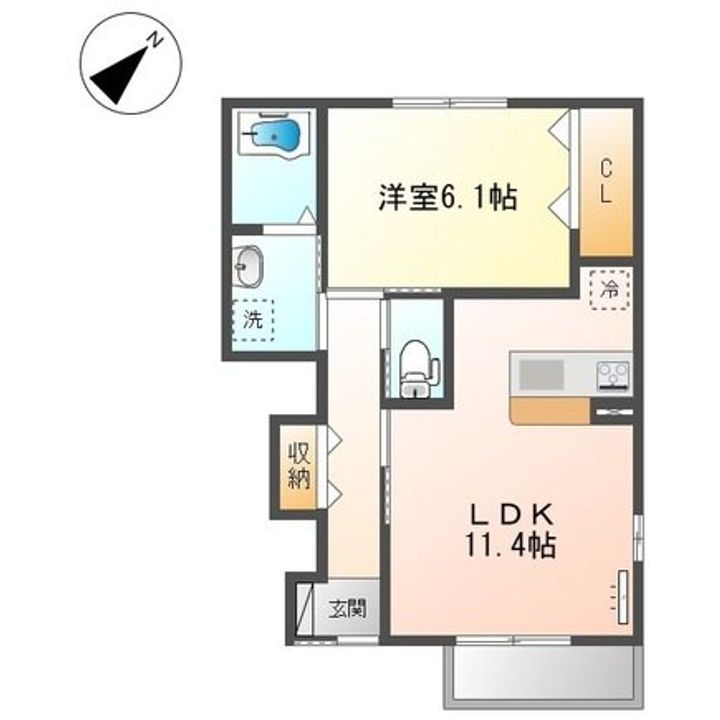 東京都西多摩郡瑞穂町大字石畑(アパート)の賃貸物件の間取り