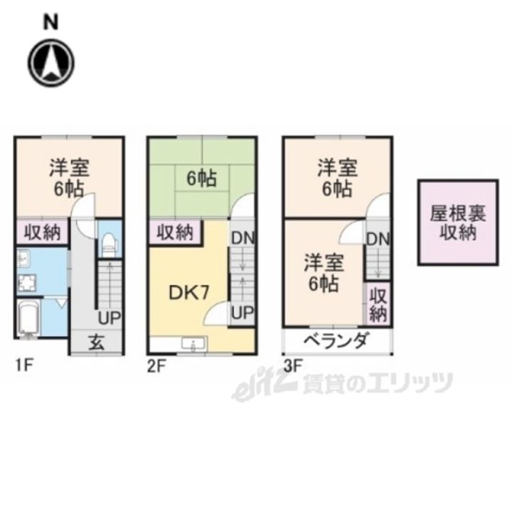 大阪府寝屋川市萱島東2(一戸建)の賃貸物件の間取り