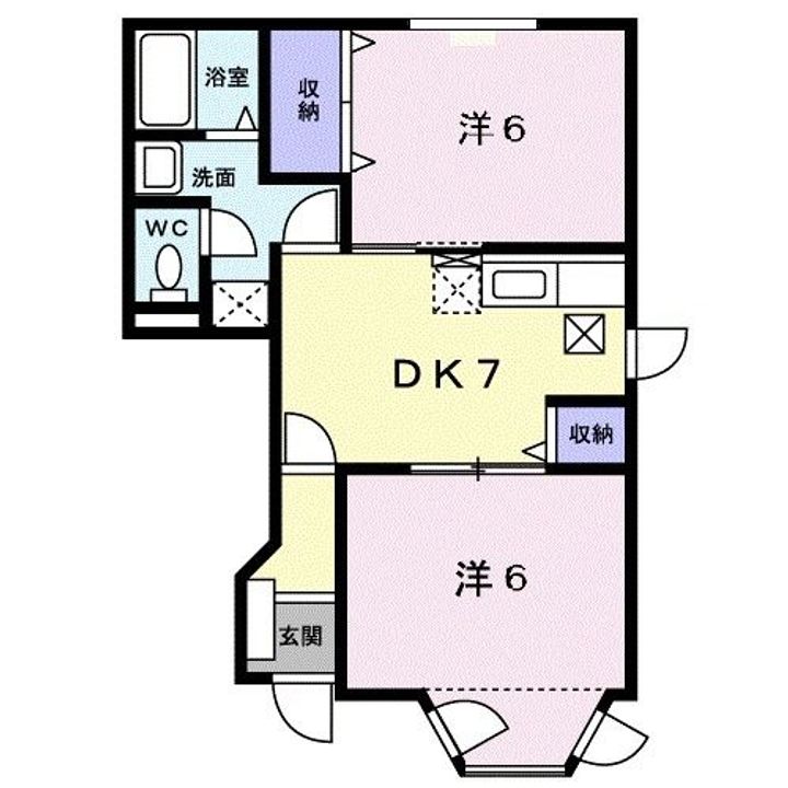 茨城県常陸大宮市南町(アパート)の賃貸物件の間取り