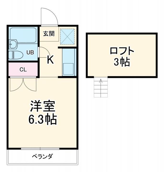 ローズアパートQ63番館の間取り