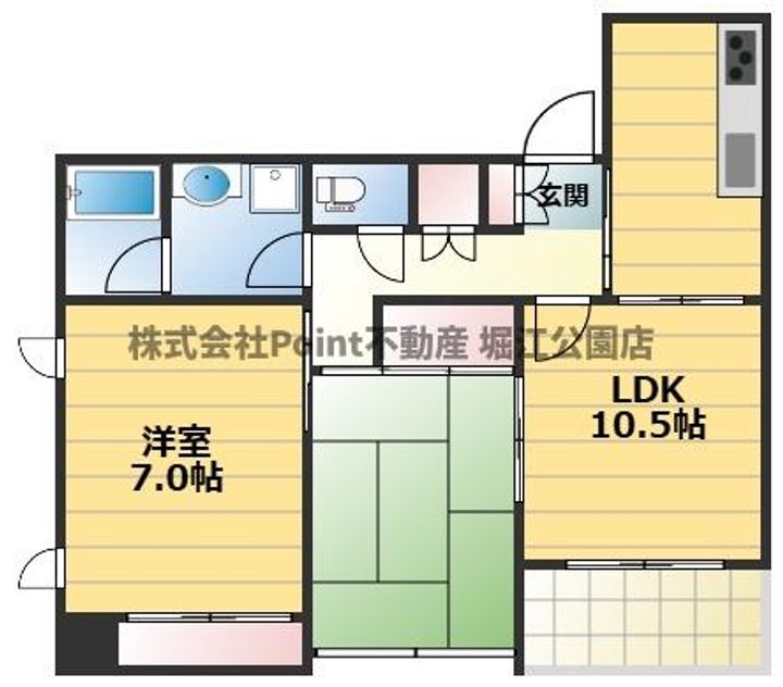 大阪府大阪市天王寺区上本町1(マンション)の賃貸物件の間取り