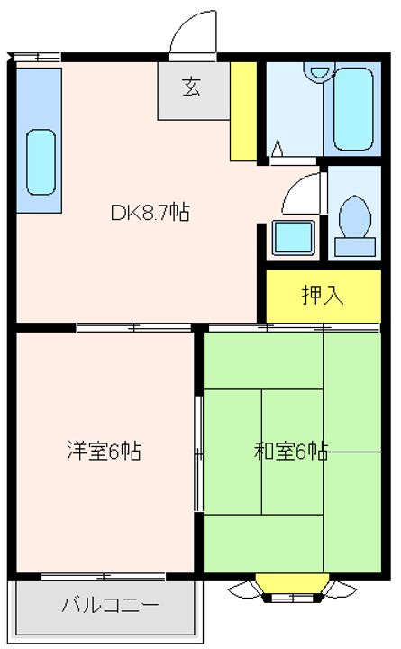 神奈川県川崎市宮前区土橋1(アパート)の賃貸物件の間取り