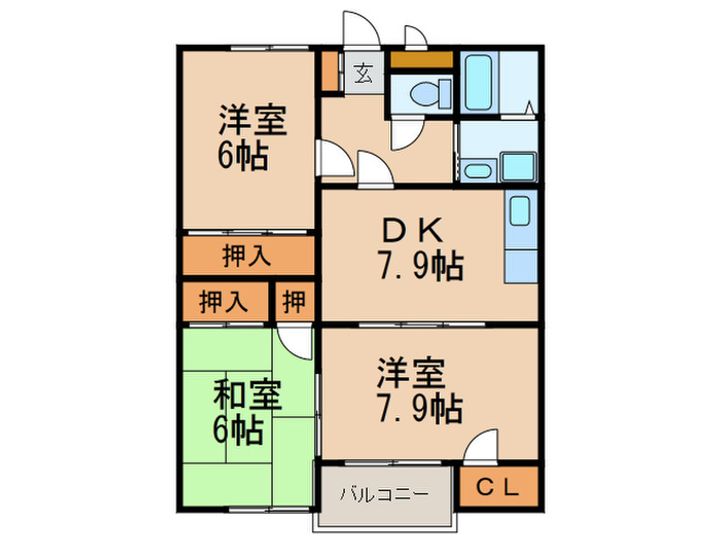 福岡県福岡市博多区青木1(一戸建)の賃貸物件の間取り