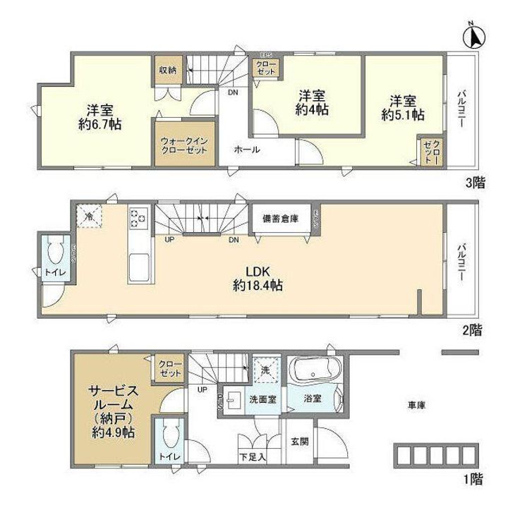千葉県船橋市前原西3(一戸建)の賃貸物件の間取り