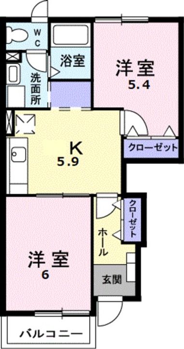 神奈川県座間市四ツ谷(アパート)の賃貸物件の間取り