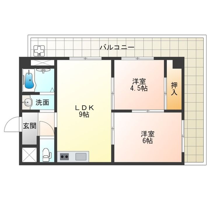 大阪府大阪市西区川口3(マンション)の賃貸物件の間取り