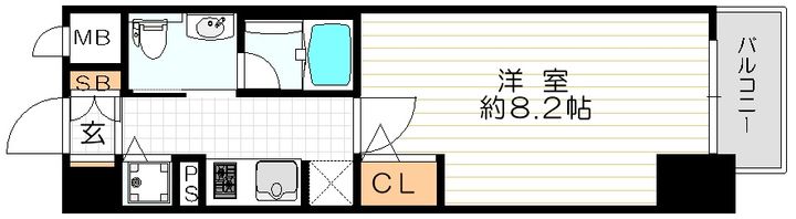 大阪府大阪市北区同心1(マンション)の賃貸物件の間取り