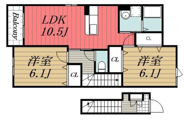 千葉県市原市姉崎西3(アパート)の賃貸物件の間取り