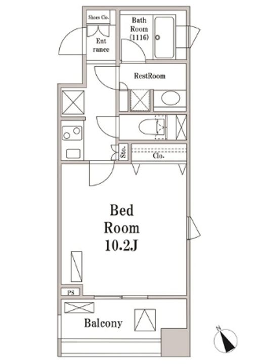 東京都中央区八丁堀3(マンション)の賃貸物件の間取り