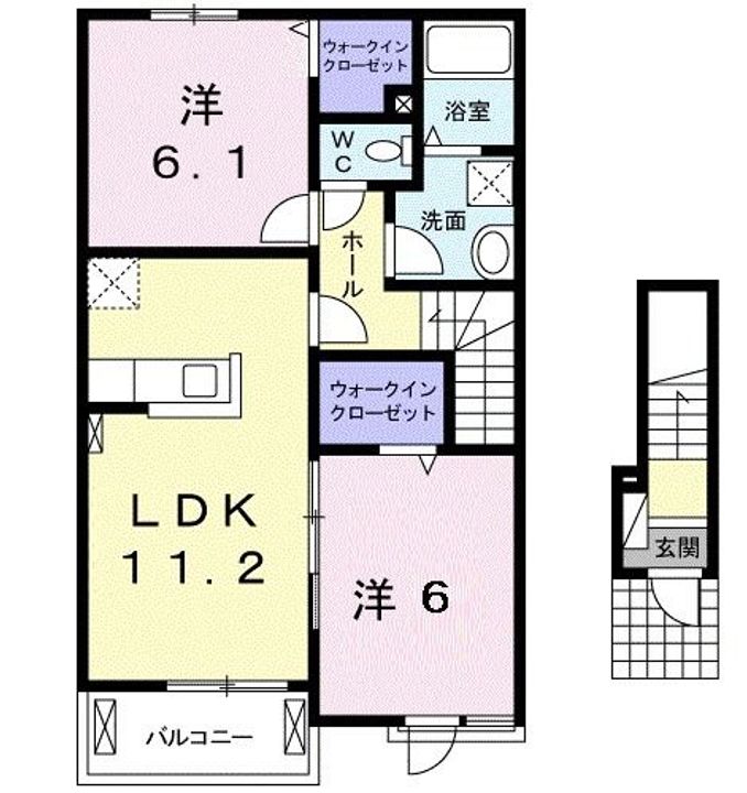 栃木県足利市里矢場町(アパート)の賃貸物件の間取り