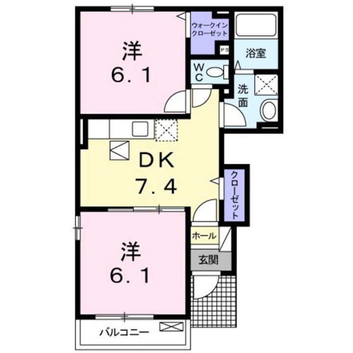 南タウン あさひ Bの間取り