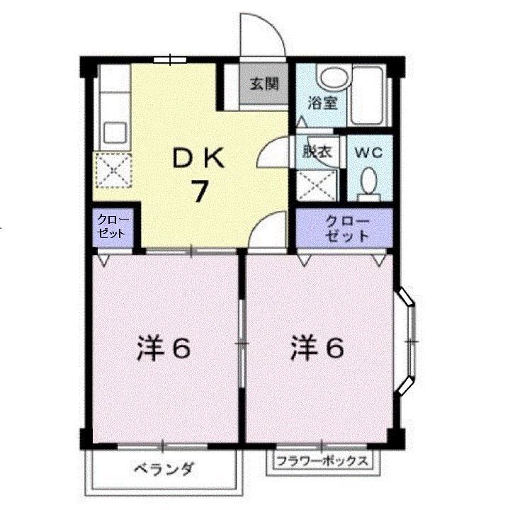 広島県福山市久松台1(アパート)の賃貸物件の間取り