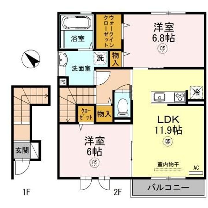 兵庫県三木市加佐(アパート)の賃貸物件の間取り
