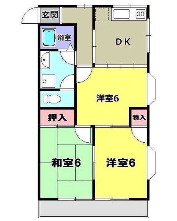 東京都青梅市日向和田2(アパート)の賃貸物件の間取り