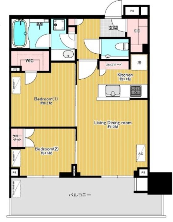 東京都中央区晴海5(マンション)の賃貸物件の間取り