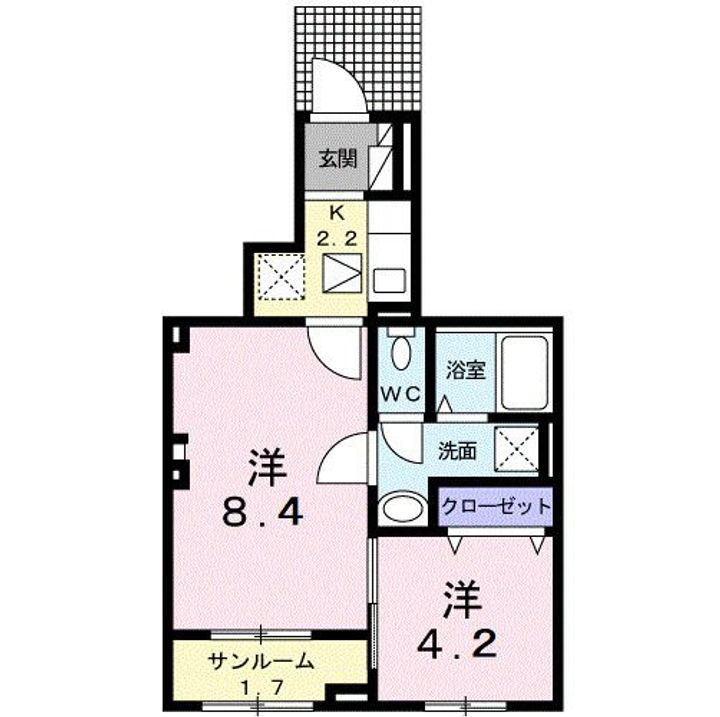 埼玉県深谷市東方(アパート)の賃貸物件の間取り