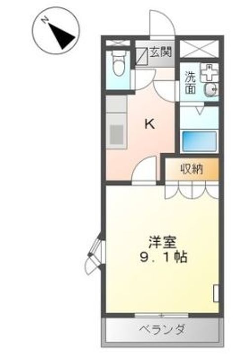 岡山県倉敷市広江2(アパート)の賃貸物件の間取り