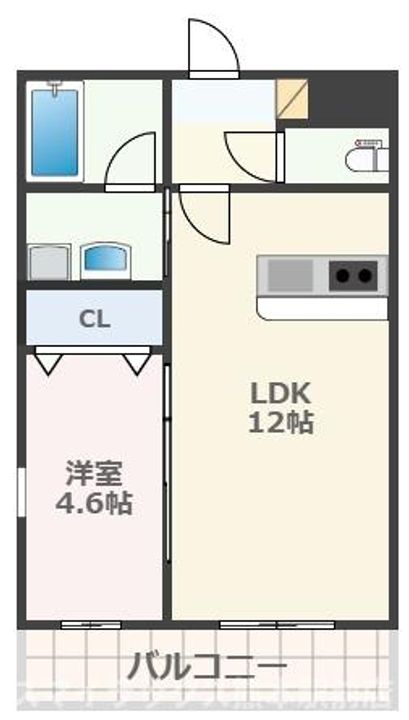 熊本県熊本市中央区出水4(マンション)の賃貸物件の間取り
