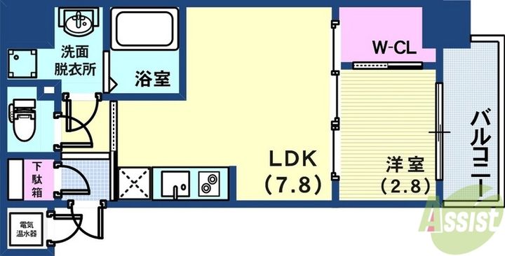 アドバンス三宮ラシュレの間取り