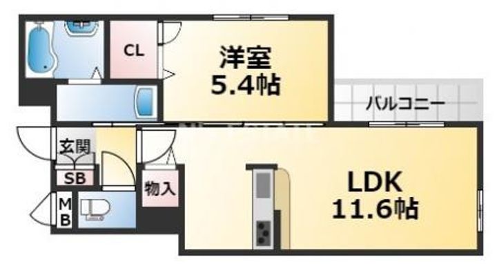 兵庫県神戸市長田区蓮宮通2(マンション)の賃貸物件の間取り