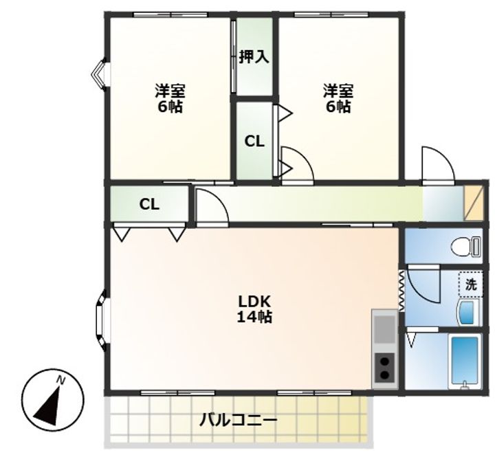 千葉県四街道市大日(アパート)の賃貸物件の間取り