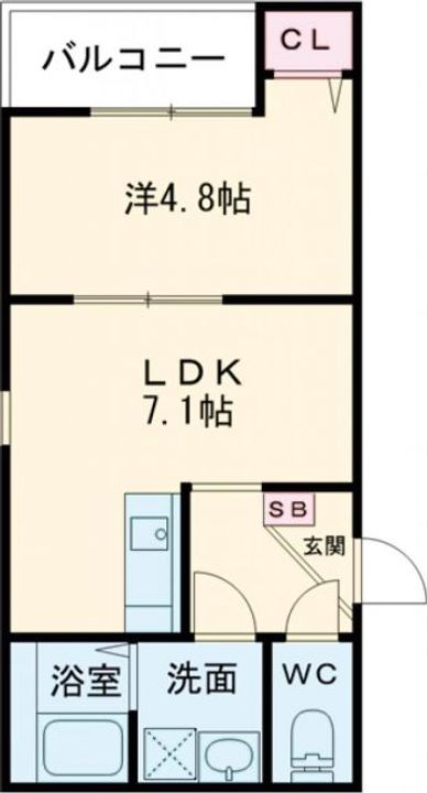 広島県広島市西区草津南1(アパート)の賃貸物件の間取り