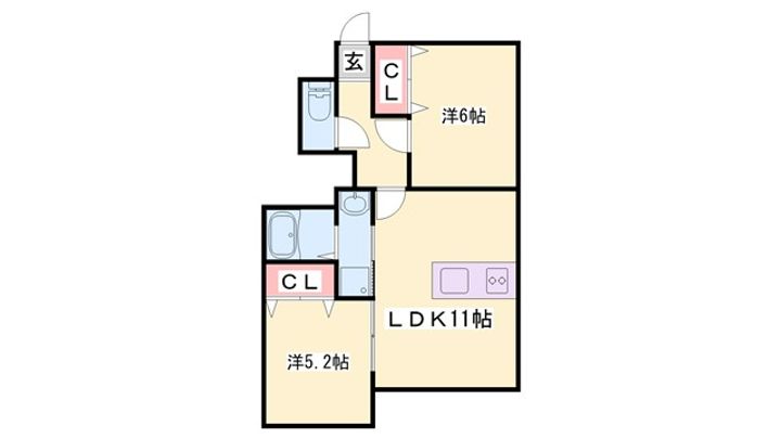 トラミッドヴィラ花田の間取り