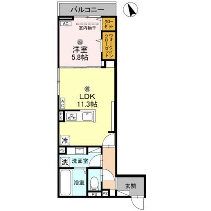 兵庫県西宮市学文殿町2(アパート)の賃貸物件の間取り