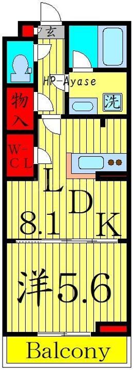 東京都足立区保塚町(マンション)の賃貸物件の間取り