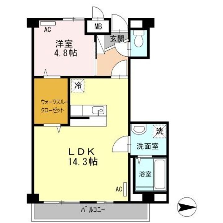 広島県福山市南本庄2(マンション)の賃貸物件の間取り