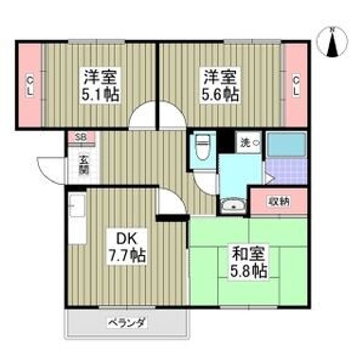 栃木県下都賀郡壬生町大字壬生丁(マンション)の賃貸物件の間取り
