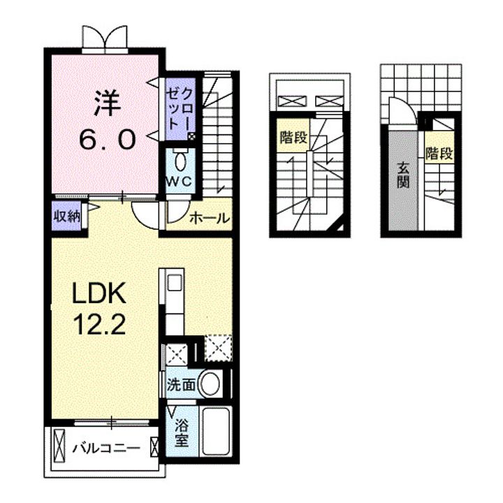 埼玉県白岡市小久喜(アパート)の賃貸物件の間取り