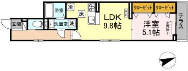 東京都八王子市八幡町(アパート)の賃貸物件の間取り