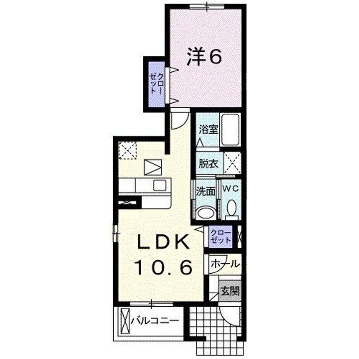 栃木県鹿沼市茂呂(アパート)の賃貸物件の間取り