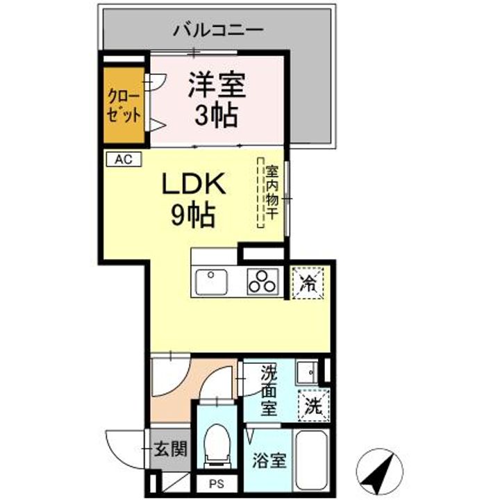 広島県福山市多治米町3(アパート)の賃貸物件の間取り