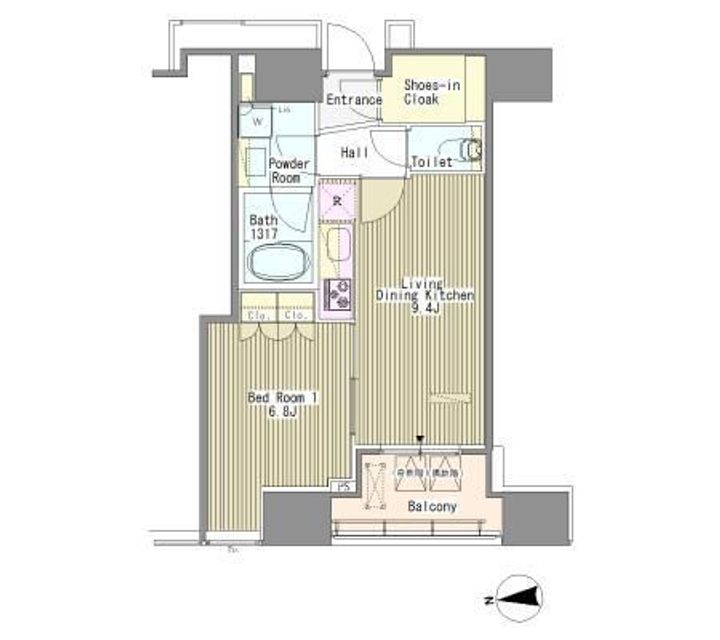 東京都港区浜松町1(マンション)の賃貸物件の間取り