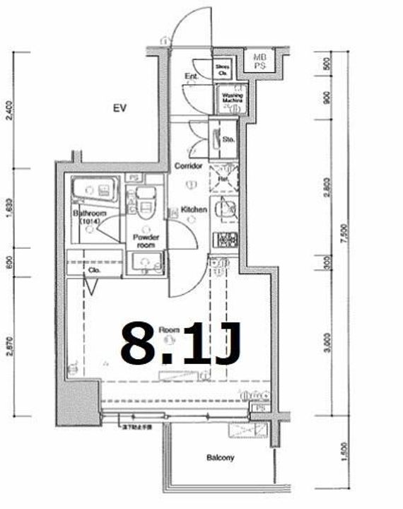 東京都北区東十条2(マンション)の賃貸物件の間取り