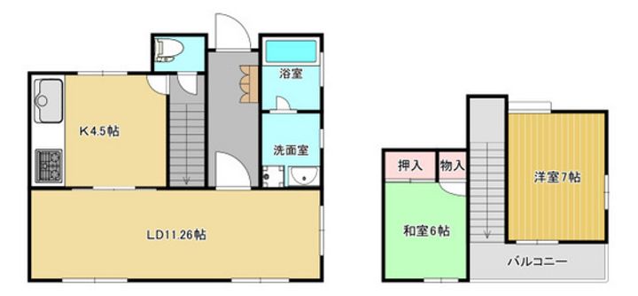 広島県広島市安佐南区中筋2(一戸建)の賃貸物件の間取り