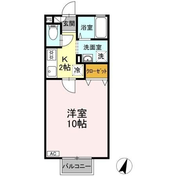 福島県郡山市安積町長久保2(アパート)の賃貸物件の間取り