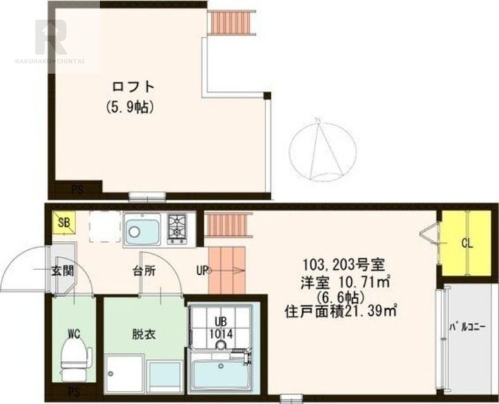 大阪府大阪市旭区高殿6(アパート)の賃貸物件の間取り