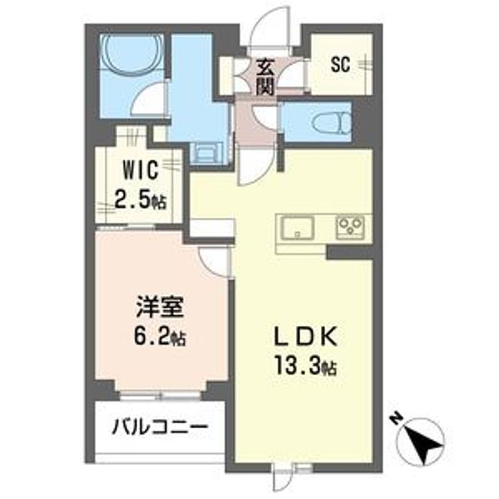 シャーメゾン55-1美園の間取り