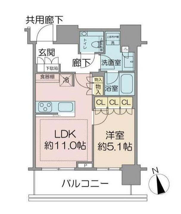 東京都渋谷区桜丘町(マンション)の賃貸物件の間取り