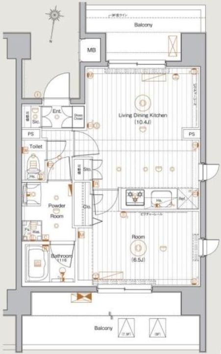 東京都新宿区西落合1(マンション)の賃貸物件の間取り