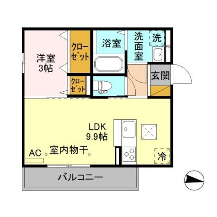 新潟県上越市鴨島3(アパート)の賃貸物件の間取り