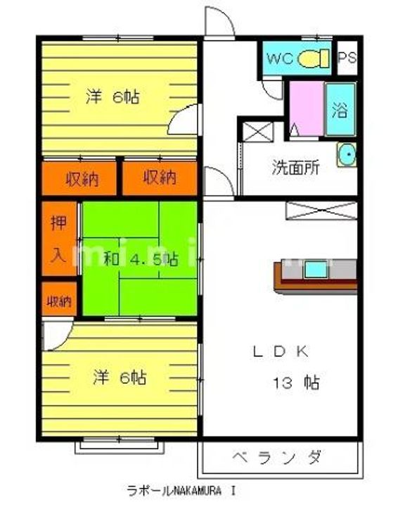 熊本県熊本市東区長嶺南6(マンション)の賃貸物件の間取り
