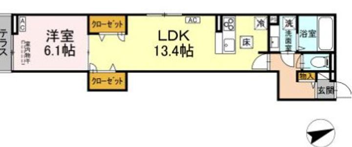 東京都八王子市八幡町(アパート)の賃貸物件の間取り